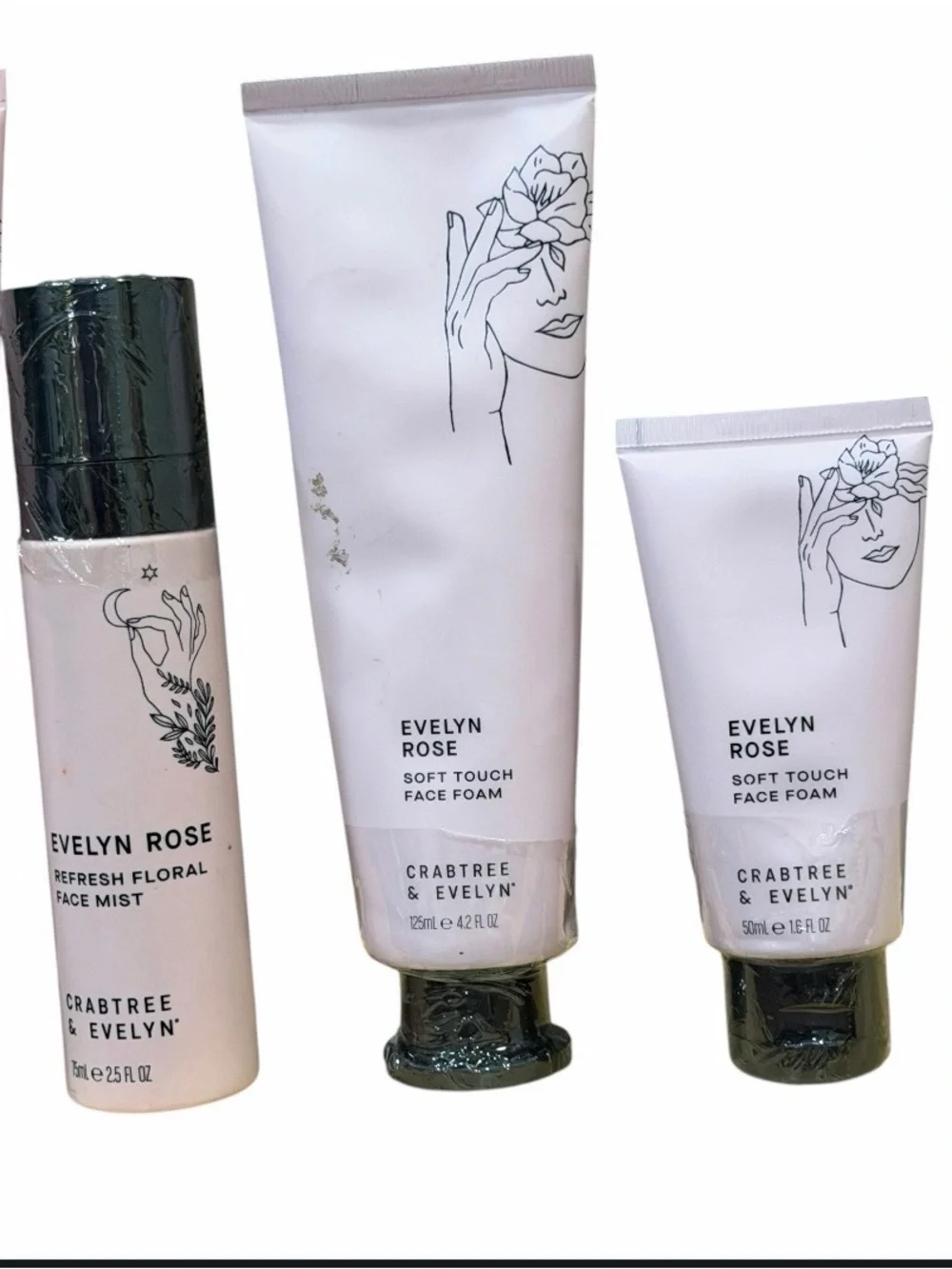 Crabtree & Evelyn Rose 2 Soft Touch Face Foam & 1 Refresh Floral Face Mist NEW